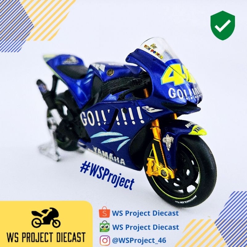 1/18 MAISTO GAULOISES YAMAHA YZR-M1 VALENTINO ROSSI 2004 MOTO GP BIKE