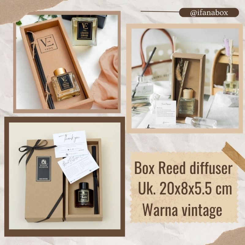 Jual BOX REED DIFFUSER 20x8x5.5cm COKLAT VINTAGE | SLIDING BOX (MINIMAL ...