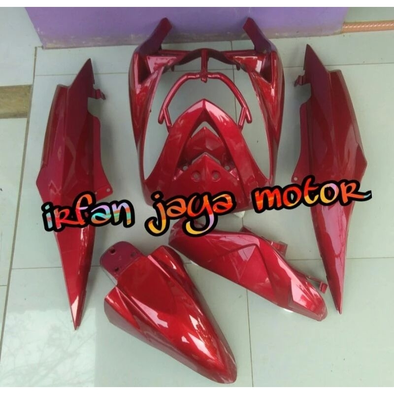 Jual Full Bodi Halus Cover Body Full Halus Yamaha Mio Soul Karbu Moonlight Red Black