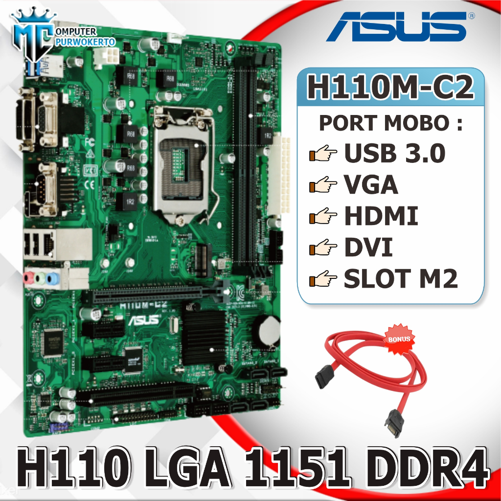 Jual Mainboard Motherboard Mobo Intel H110 1151 Asus DDR4 Shopee