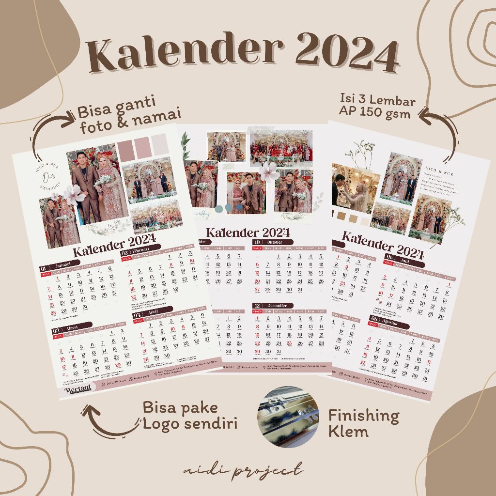 Jual Kalender Dinding 2024 Custom | Shopee Indonesia