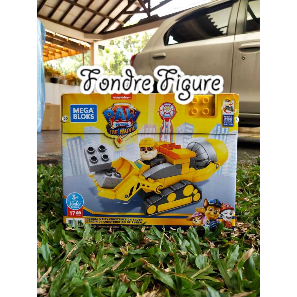 Jual ORIGINAL MEGA BLOKS PAW PATROL THE MOVIE RUBBLE CITY CONSTRUCTION TRUCK NICKELODEON 17PCS