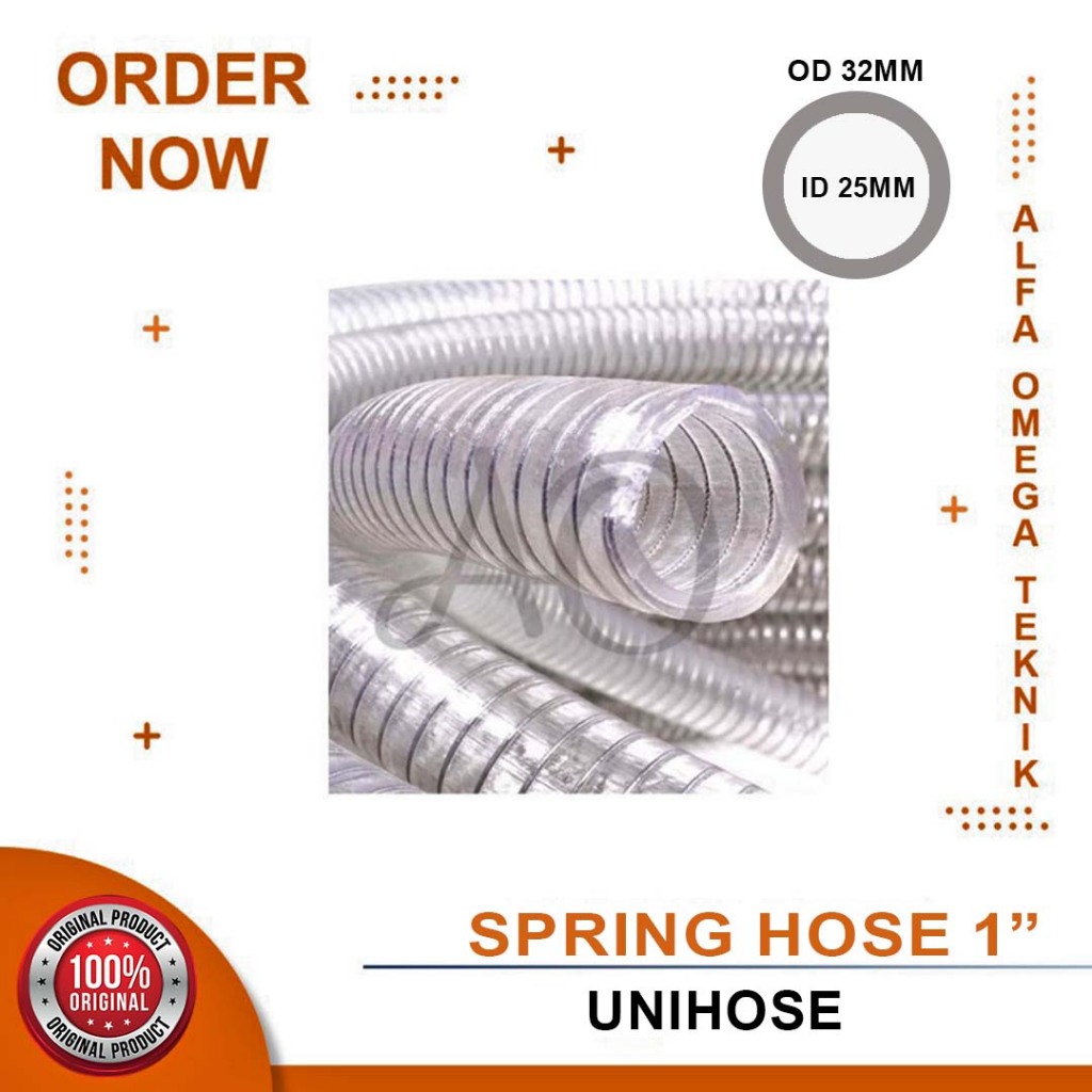 Jual SELANG KAWAT SPIRAL BENING UNIHOSE 1 INCH SPRING HOSE PVC 1