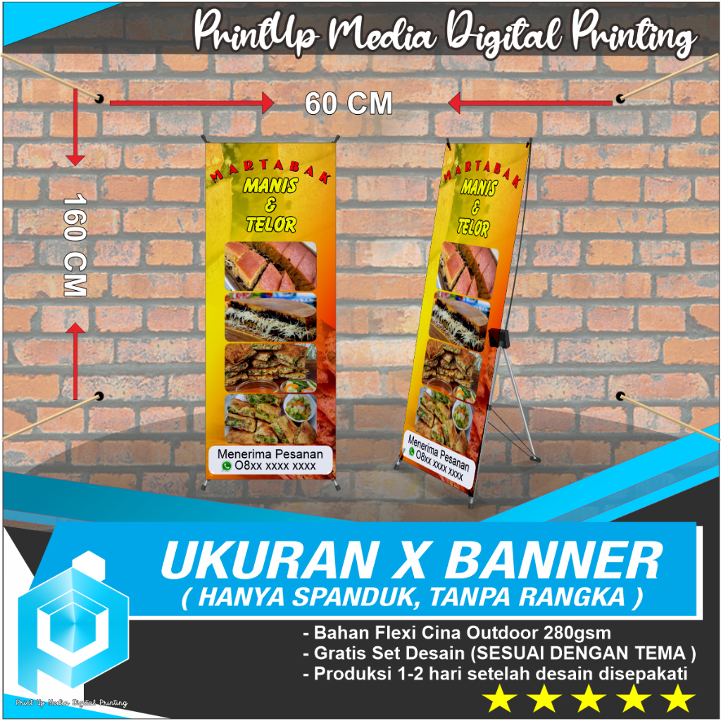 Jual Cetak Spanduk Banner Baliho Kuliner Martabak Free Desain Custom Shopee Indonesia 9273