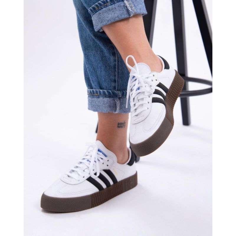 samba rose trainers white black glory pink