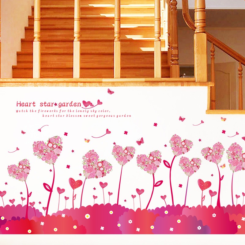 Jual Reliza Wall Sticker Rumput Bunga Love Pink Wallsticker Stiker ...