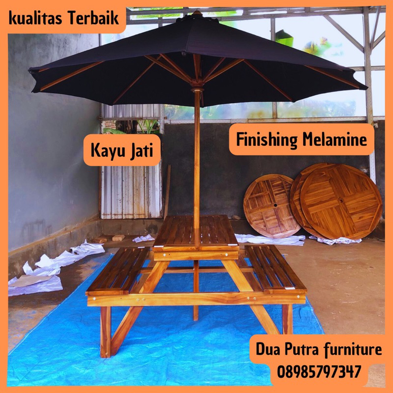 Jual Meja Bakso Taman Meja Lipat Jati Tenda Payung Taman Tenda Payung Cafe Jati Payung