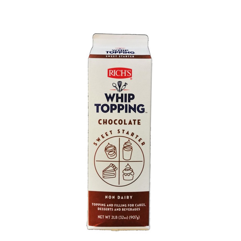 Jual RICH'S Whip Topping CHOCOLATE 907 Gram Richs Non Dairy Whipping Cream Cokelat Krim Kocok