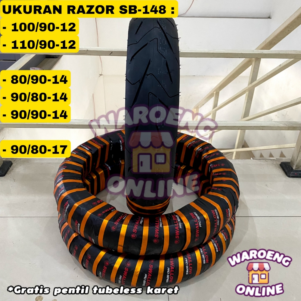 Jual BAN SWALLOW RAZOR SB-148 TUBELESS PRO SERIES RING 12 UKURAN 100/90 ...