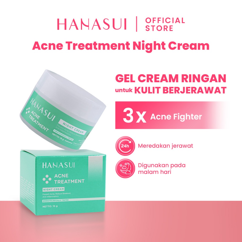 Jual Hanasui Acne Treatment Night Cream Shopee Indonesia