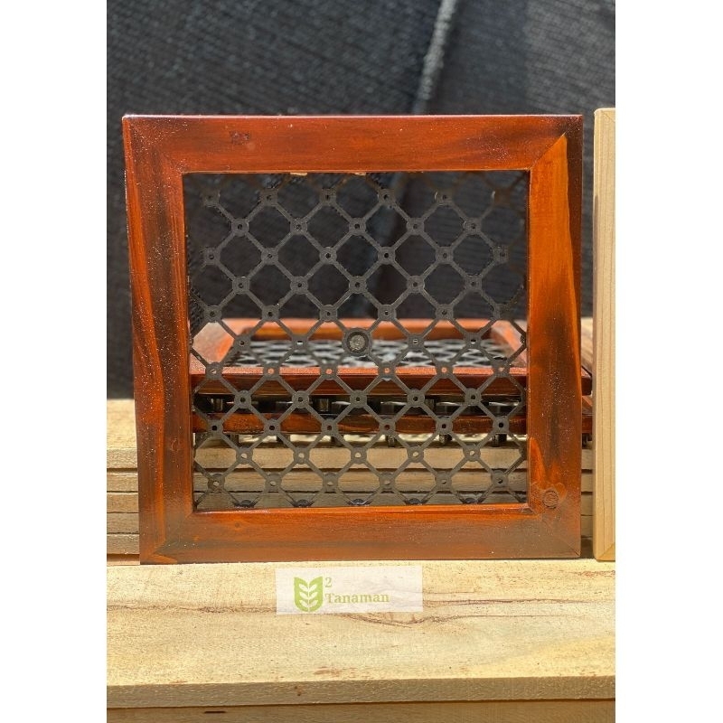 Jual frame platycerium/Simbar + drainase ukuran 30cmx30cm kayu jati ...