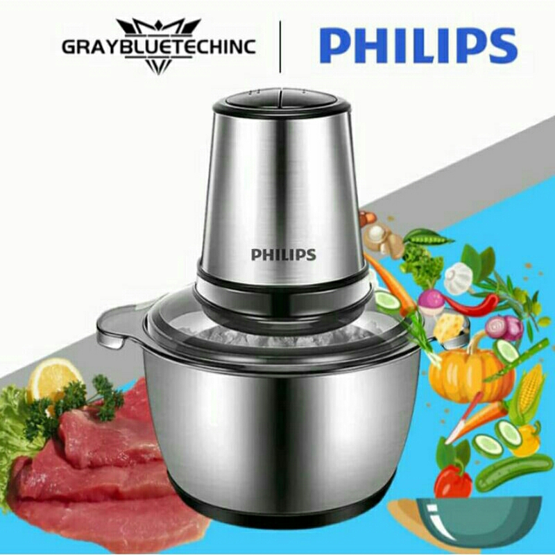 Jual PHILIPS BLENDER CHOPPER STAENLESS STEEL CHOPPER MULTIFUNGSI