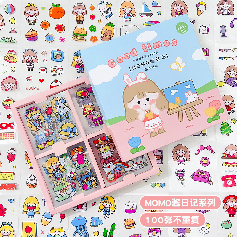 Jual Stiker MOMOJAN 100 Lembar Murah Grosir Sticker Journal Korea Model ...