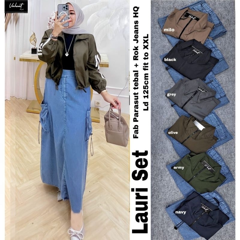 Jual Lauri set rok original valent hijab | Shopee Indonesia