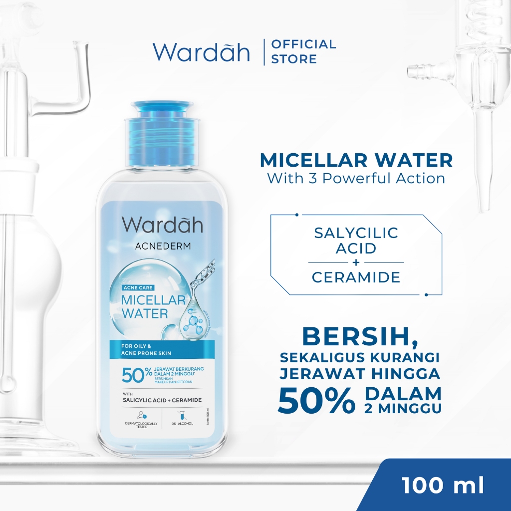 Jual Wardah Acnederm Acne Care Micellar Water 100ml - Efektif - 50%