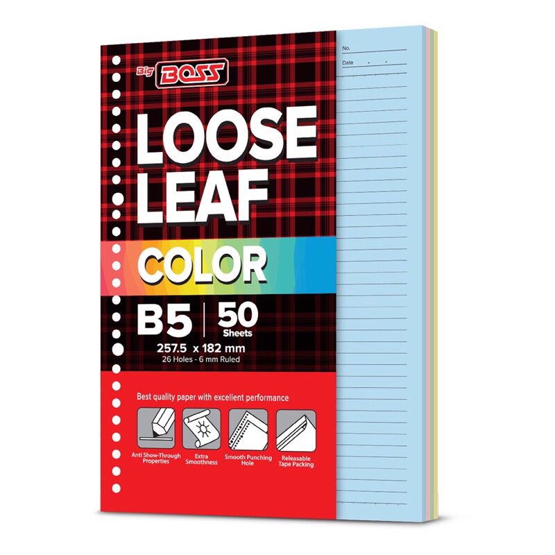 Jual Loose Leaf Color Warna Warni Rainbow B5 Isi 50 Lembar Kertas ...