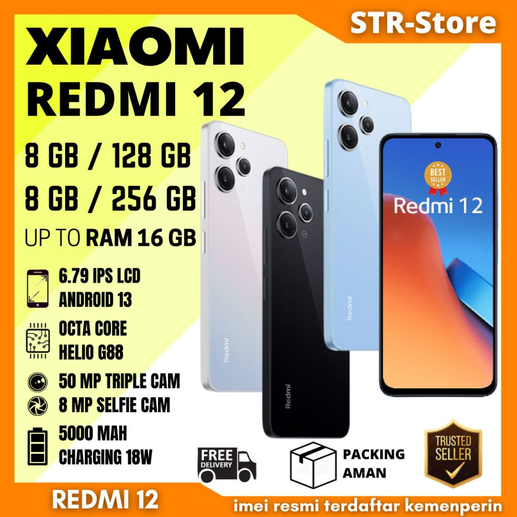 Jual Xiaomi Redmi 12 8/256GB Garansi Resmi