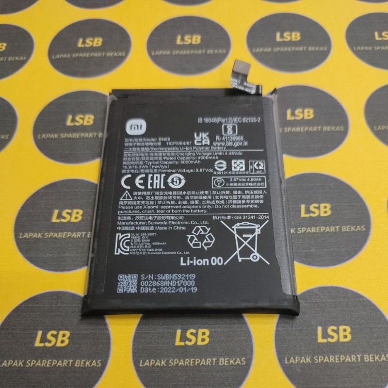 Batterie Originale BN59 Pour XIAOMI REDMI NOTE 10, 10s, REDMI 10 (2022) Et POCO M5S - Noir - Remplacement Neuf