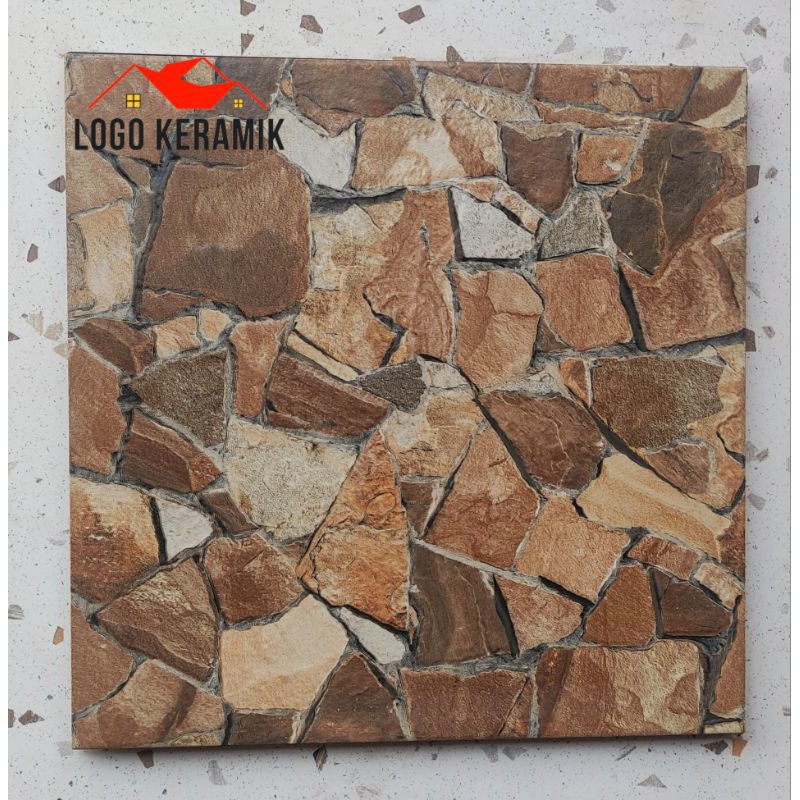 Jual Keramik Lantai Kamar Mandi Teras Motif Timbul Batu Alam 40x40