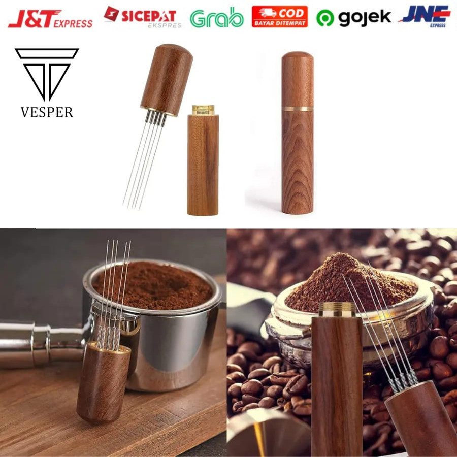 Jual wooden coffee needle pin powder / tamper jarum kopi distribution ...