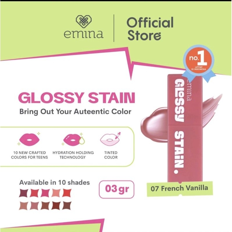 Jual EMINA Glossy Stain Melty Gel Lip Tint Glossy Finish (SHADE