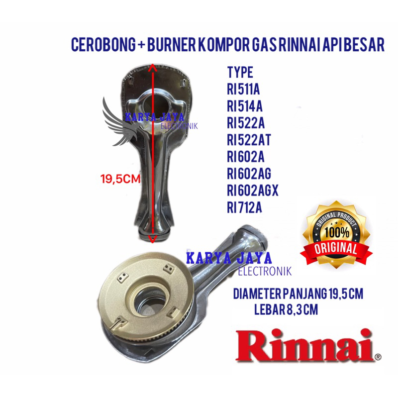 Jual Cerobong Pendek + Burner Api Besar Original 1 SET Kompor Gas ...