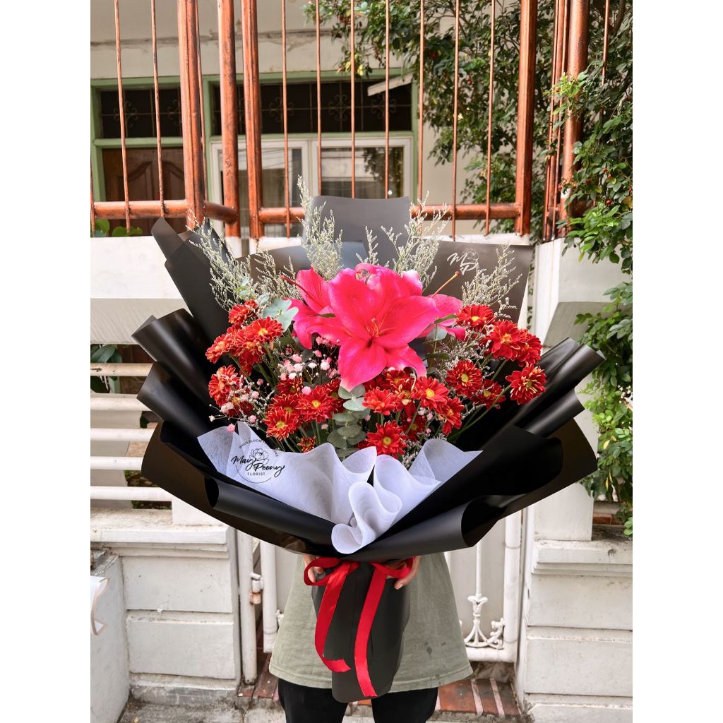 Jual FRESH LILY BOUQUET LARGE SIZE - Buket Bunga Asli Buket Segar Buket ...