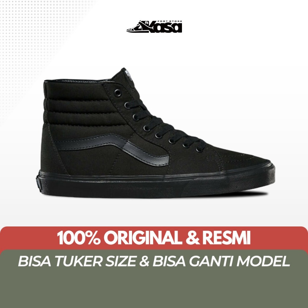 Sepatu Vans SK8 High Classic Black White