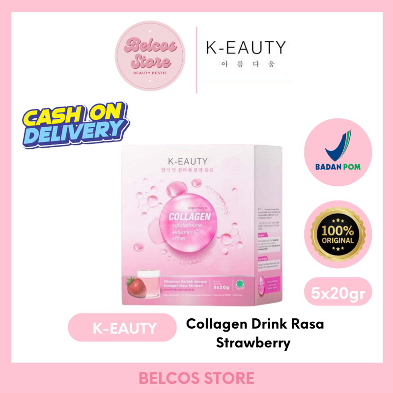 Jual 1 Box Keauty Collagen Drink With L Glutathione Rasa Strawberry 1box Isi 5 Sachet Shopee 5928