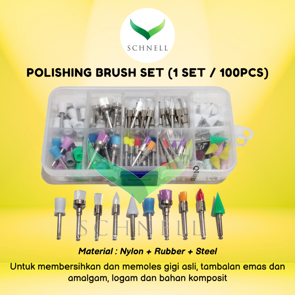 Jual Dental Nylon Polishing Brush Set (1 Set / 100Pcs) Shopee Indonesia