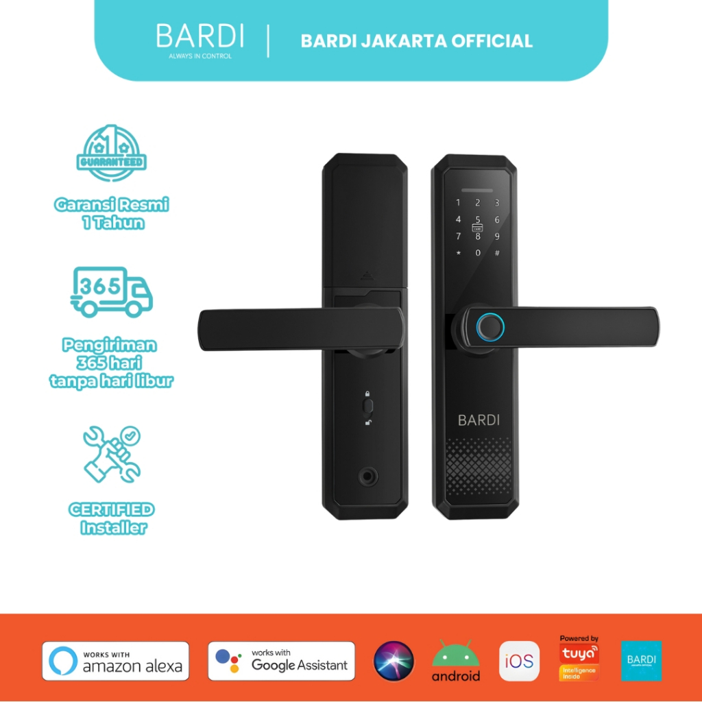 Jual BARDI Smart Door Lock with Handle RFID Fingerprint (Lite Version