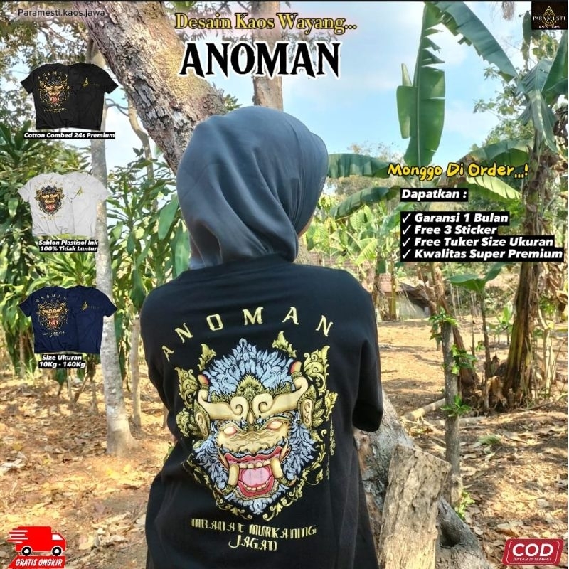 Jual Kaos Jawa Official Wayang Anoman Tshirt Jumbo Pria Big Pria 10