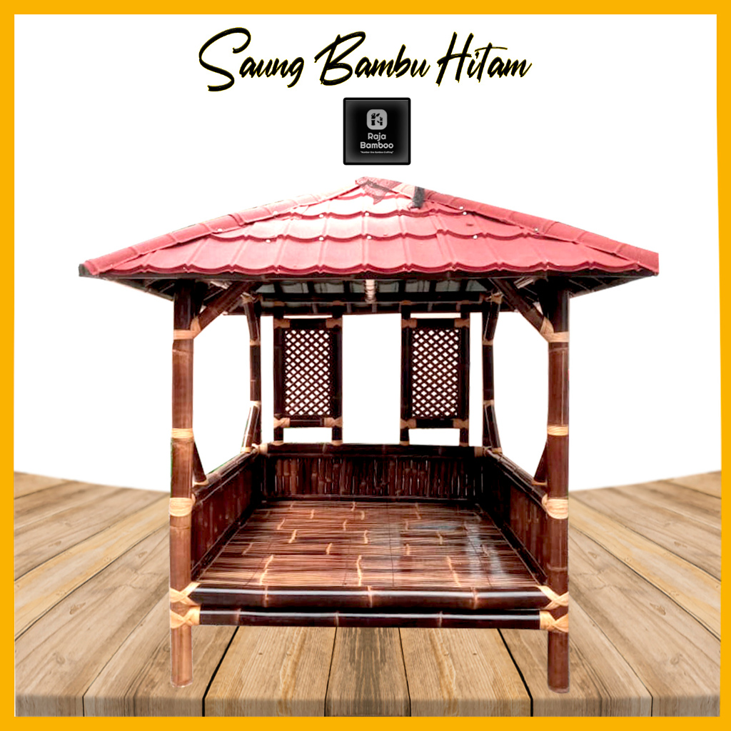 Jual Saung | Gezebo | Saung Bambu Hitam | Saung Bambu Andong | Shopee