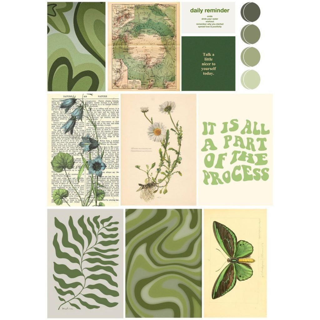 Jual Stiker Aesthetic Green Series Stiker Aesthetic Deco Planner Album ...