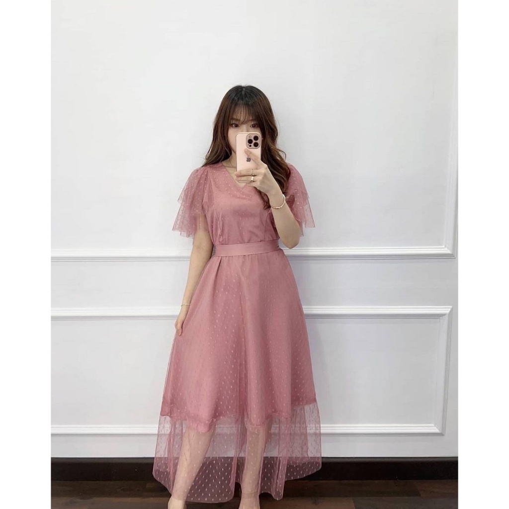 Jual REFIELLA RUFFLE M L XL Dress Pesta Kondangan Natal Gaun Pesta Wanita  Terbaru Simple Elegan | Shopee Indonesia