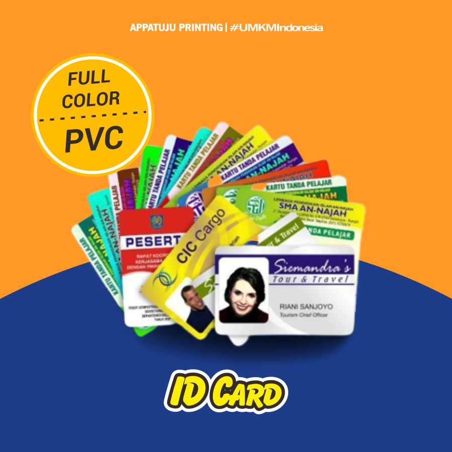 Jual Cetak Id Card Bahan Pvc Premium Cetak Print 1 Dan 2 Sisi Kartu