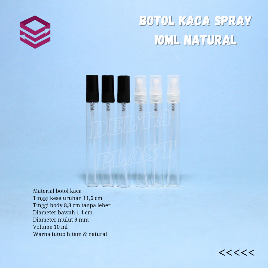 Jual Botol Spray Kaca Bening 10ml / Botol Refill Parfum Vial 10ml ...
