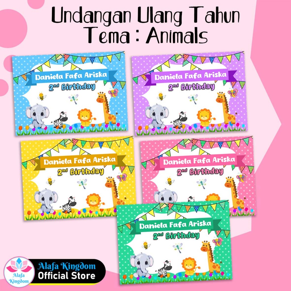 Jual alafakingdom Undangan Ulang Tahun Animals | Shopee Indonesia