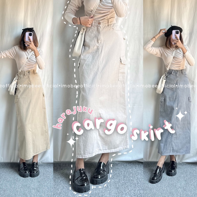 Jual HARAJUKU CARGO SKIRT JEANS // ROK JEANS CARGO ORIGINAL TEBAL ...