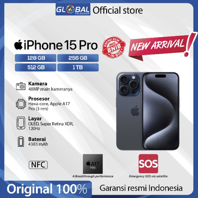 Jual IPhone 15 Pro 128GB 256GB 512GB 1TB Garansi Resmi | Shopee Indonesia