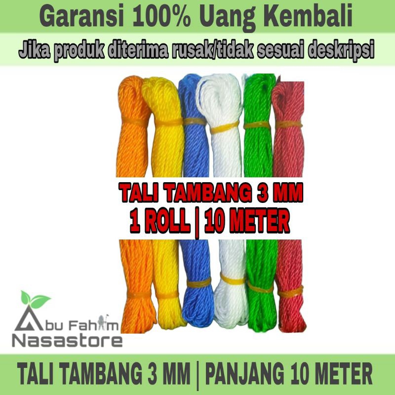 Tali Tambang Nylon Nilon Plastik Ukuran 4mm Per Roll Panjang 50 Meter