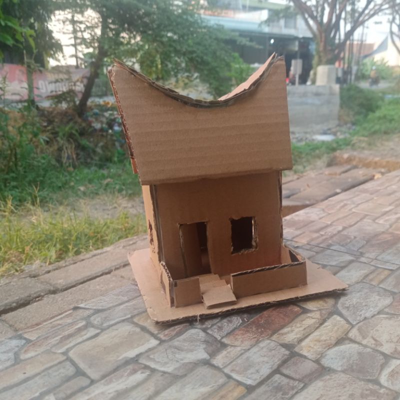 Jual prakarya rumah kardus model adat gadang padang sumatra Shopee