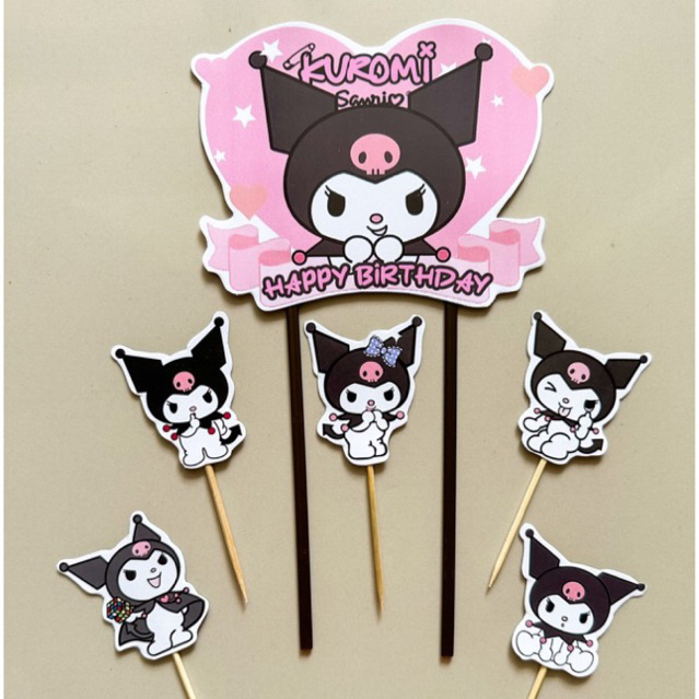 Jual Topper Kuromi Topper Kue Kuromi Cake Topper Kuromi Topper Happy Birthday Karakter 3095