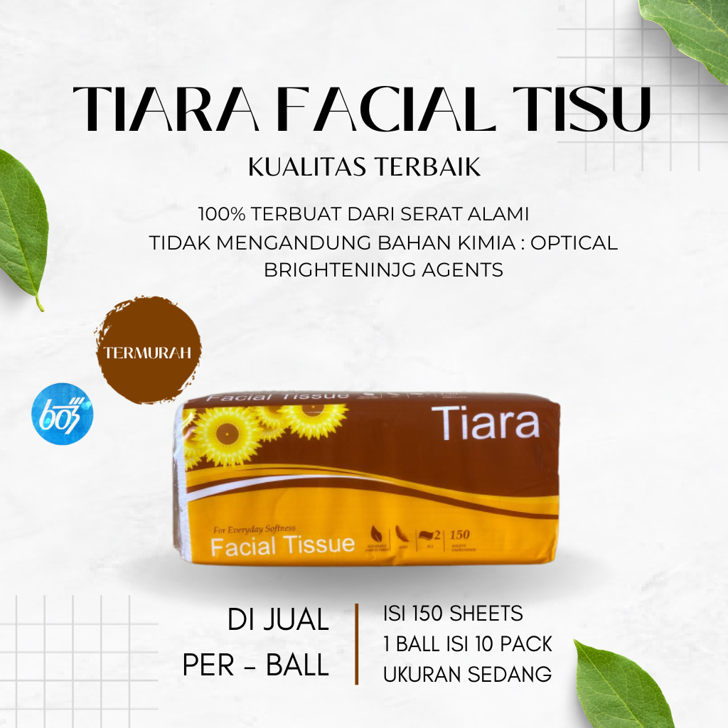 Jual Tisu Tiara Facial Tisu 2 Ply isi 150 Sheet/ 180 Sheet/ 250 Sheet ...