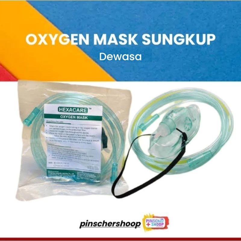 Jual Masker Oksigen Dewasa Sungkup Oxygen Mask Adult Pcs Shopee Indonesia 