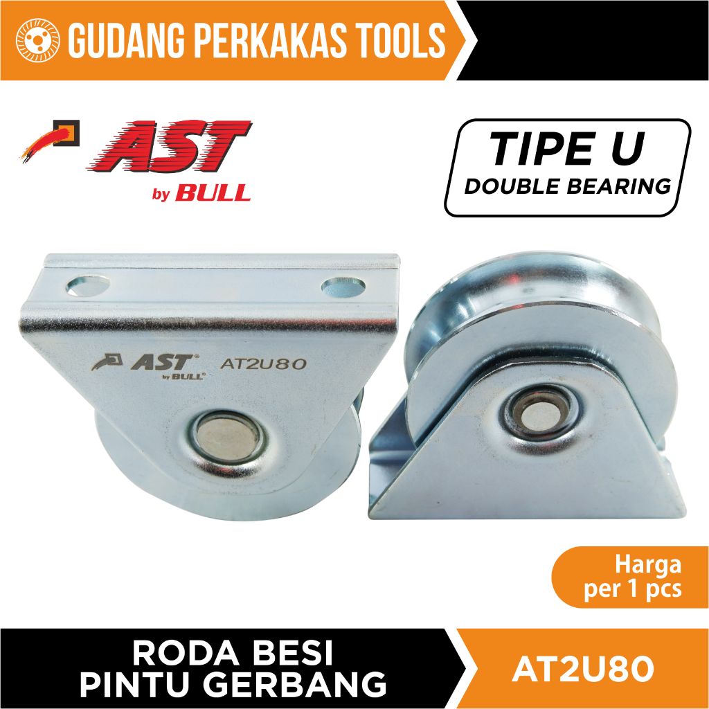 Jual AST Roda besi pagar model U double bearing | Shopee Indonesia