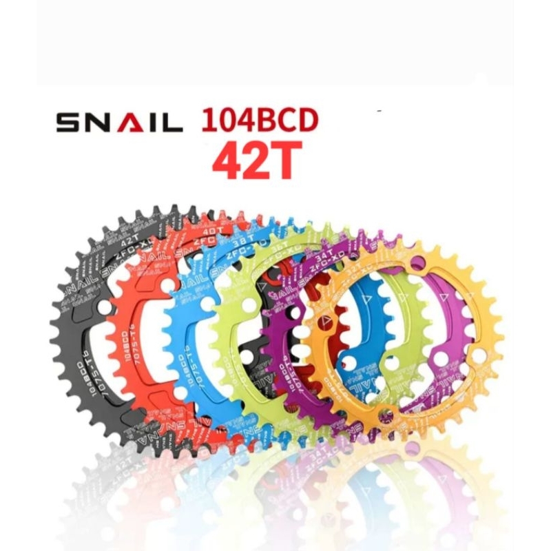 Jual Snail Chainring 42T BCD 104 Narrow wide Chain ring Crank Arm ...