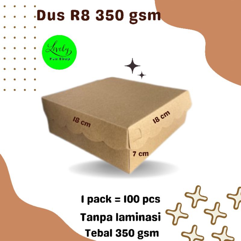 Jual [20 pcs] Dus R8 350 gsm Kraft Coklat / Kotak Nasi 18x18 cm / Box ...