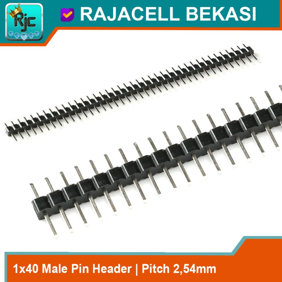 Jual 1x40 pin Single Row Male Header Standar Hitam | Shopee Indonesia