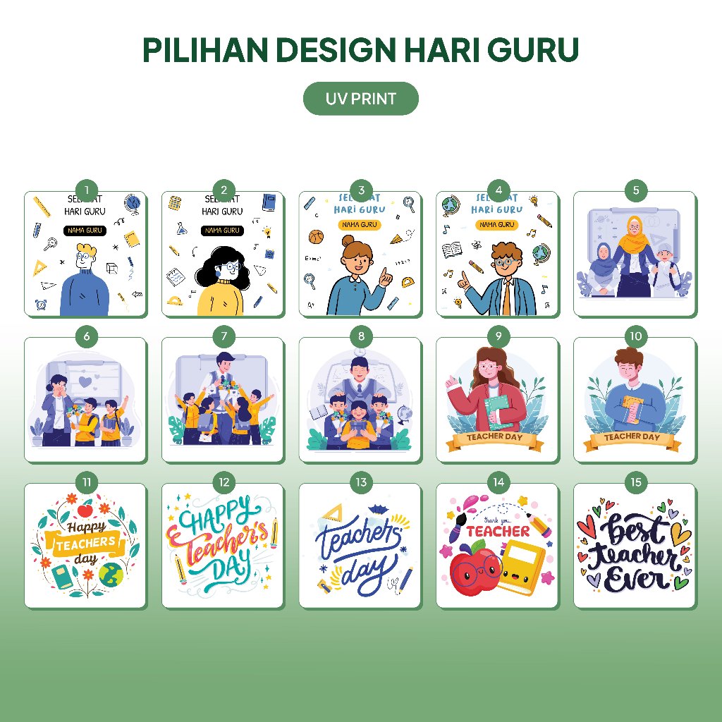 Jual Pilihan Desain Uv Printing Tema Hari Guru / Teachers Day Untuk ...